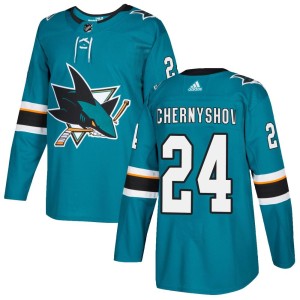 Men's San Jose Sharks Igor Chernyshov Adidas Authentic Home Jersey - Teal