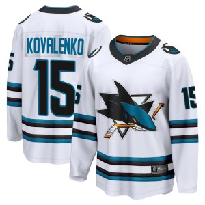 Youth San Jose Sharks Nikolai Kovalenko Fanatics Branded Breakaway Away 2nd Jersey - White