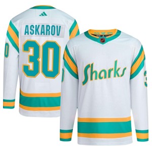 Men's San Jose Sharks Yaroslav Askarov Adidas Authentic Reverse Retro 2.0 Jersey - White