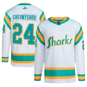 Men's San Jose Sharks Igor Chernyshov Adidas Authentic Reverse Retro 2.0 Jersey - White