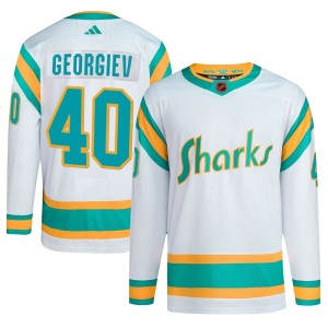 Men's San Jose Sharks Alexandar Georgiev Adidas Authentic Reverse Retro 2.0 Jersey - White