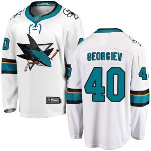 Men's San Jose Sharks Alexandar Georgiev Fanatics Branded Breakaway Away Jersey - White