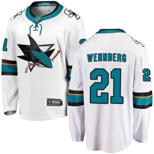 Men's San Jose Sharks Alex Wennberg Fanatics Branded Breakaway Away Jersey - White