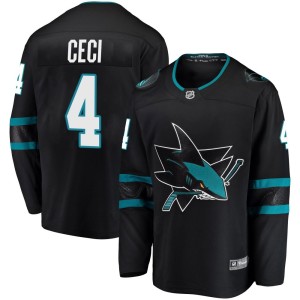 Youth San Jose Sharks Cody Ceci Fanatics Branded Breakaway Alternate Jersey - Black