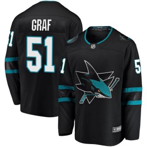 Youth San Jose Sharks Collin Graf Fanatics Branded Breakaway Alternate Jersey - Black