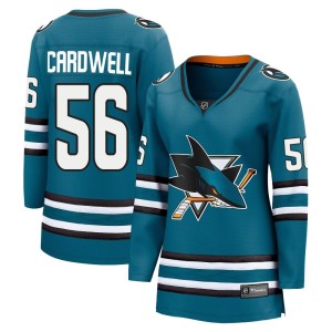 Women's San Jose Sharks Ethan Cardwell Fanatics Branded Breakaway Home 2nd Jersey - Teal