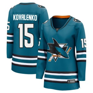 Women's San Jose Sharks Nikolai Kovalenko Fanatics Branded Breakaway Home 2nd Jersey - Teal