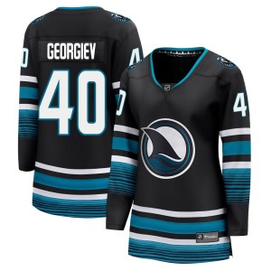 Women's San Jose Sharks Alexandar Georgiev Fanatics Branded Premier Breakaway Alternate Jersey - Black