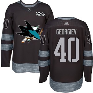 Men's San Jose Sharks Alexandar Georgiev Authentic 1917-2017 100th Anniversary Jersey - Black