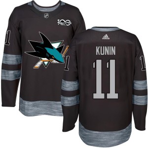 Men's San Jose Sharks Luke Kunin Authentic 1917-2017 100th Anniversary Jersey - Black