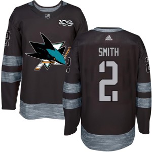 Men's San Jose Sharks Will Smith Authentic 1917-2017 100th Anniversary Jersey - Black