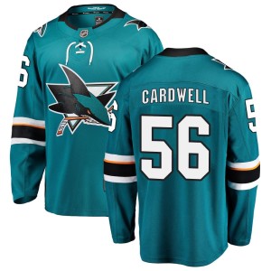 Men's San Jose Sharks Ethan Cardwell Fanatics Branded Breakaway Home Jersey - Teal