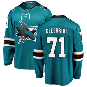 Men's San Jose Sharks Macklin Celebrini Fanatics Branded Breakaway Home Jersey - Teal