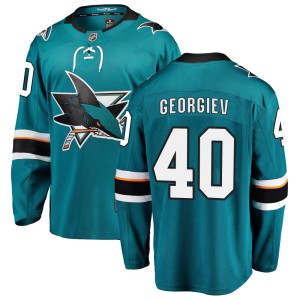 Men's San Jose Sharks Alexandar Georgiev Fanatics Branded Breakaway Home Jersey - Teal