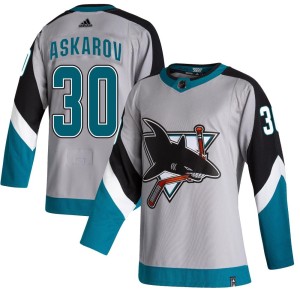 Youth San Jose Sharks Yaroslav Askarov Adidas Authentic 2020/21 Reverse Retro Jersey - Gray