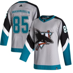 Youth San Jose Sharks Shakir Mukhamadullin Adidas Authentic 2020/21 Reverse Retro Jersey - Gray