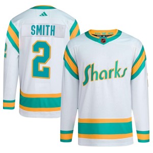 Youth San Jose Sharks Will Smith Adidas Authentic Reverse Retro 2.0 Jersey - White