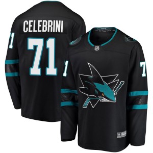 Men's San Jose Sharks Macklin Celebrini Fanatics Branded Breakaway Alternate Jersey - Black