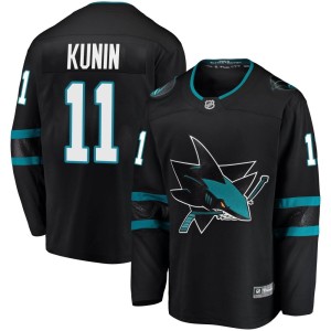 Men's San Jose Sharks Luke Kunin Fanatics Branded Breakaway Alternate Jersey - Black