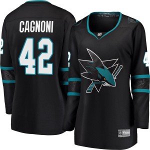 Women's San Jose Sharks Luca Cagnoni Fanatics Branded Breakaway Alternate Jersey - Black