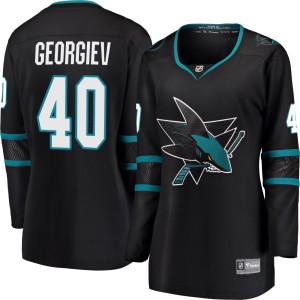 Women's San Jose Sharks Alexandar Georgiev Fanatics Branded Breakaway Alternate Jersey - Black