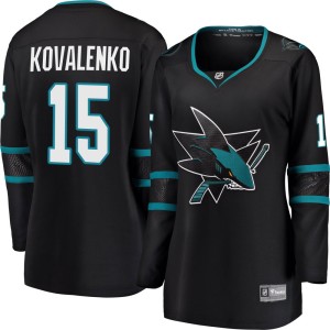 Women's San Jose Sharks Nikolai Kovalenko Fanatics Branded Breakaway Alternate Jersey - Black