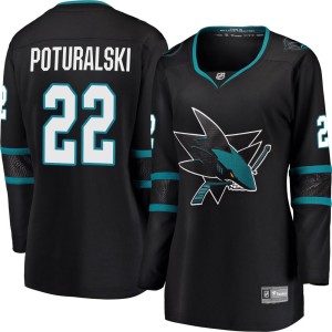 Women's San Jose Sharks Andrew Poturalski Fanatics Branded Breakaway Alternate Jersey - Black