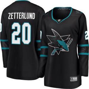 Women's San Jose Sharks Fabian Zetterlund Fanatics Branded Breakaway Alternate Jersey - Black