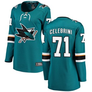 Women's San Jose Sharks Macklin Celebrini Fanatics Branded Breakaway Home Jersey - Teal