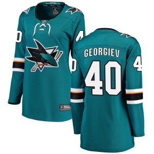 Women's San Jose Sharks Alexandar Georgiev Fanatics Branded Breakaway Home Jersey - Teal