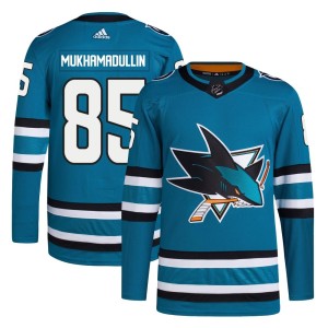 Men's San Jose Sharks Shakir Mukhamadullin Adidas Authentic Home Primegreen Jersey - Teal