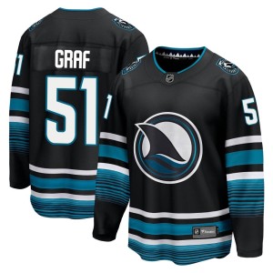 Men's San Jose Sharks Collin Graf Fanatics Branded Premier Breakaway Alternate Jersey - Black