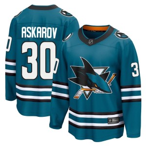 Men's San Jose Sharks Yaroslav Askarov Fanatics Branded Breakaway Home 2nd Jersey - Teal