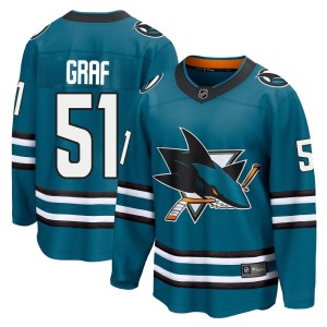 Men's San Jose Sharks Collin Graf Fanatics Branded Breakaway Home 2nd Jersey - Teal