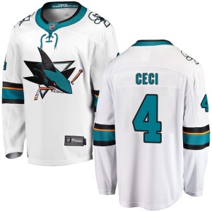 Youth San Jose Sharks Cody Ceci Fanatics Branded Breakaway Away Jersey - White