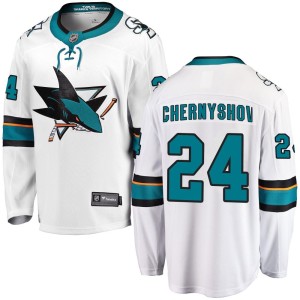 Youth San Jose Sharks Igor Chernyshov Fanatics Branded Breakaway Away Jersey - White