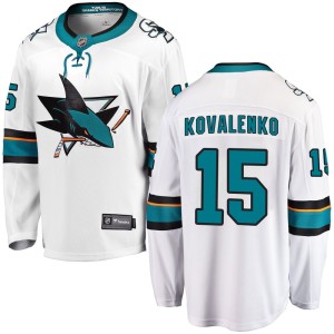 Youth San Jose Sharks Nikolai Kovalenko Fanatics Branded Breakaway Away Jersey - White