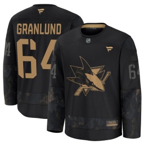 Men's San Jose Sharks Mikael Granlund Fanatics Premium 2024 Military Appreciation Practice Jersey - Black