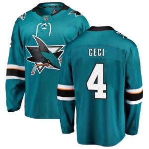 Youth San Jose Sharks Cody Ceci Fanatics Branded Breakaway Home Jersey - Teal