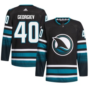 Men's San Jose Sharks Alexandar Georgiev Adidas Authentic Alternate Primegreen Jersey - Black