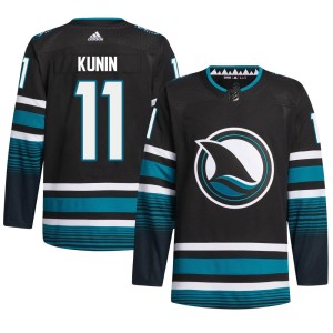 Men's San Jose Sharks Luke Kunin Adidas Authentic Alternate Primegreen Jersey - Black