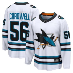 Men's San Jose Sharks Ethan Cardwell Fanatics Branded Breakaway Away 2nd Jersey - White