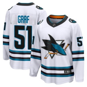 Men's San Jose Sharks Collin Graf Fanatics Branded Breakaway Away 2nd Jersey - White